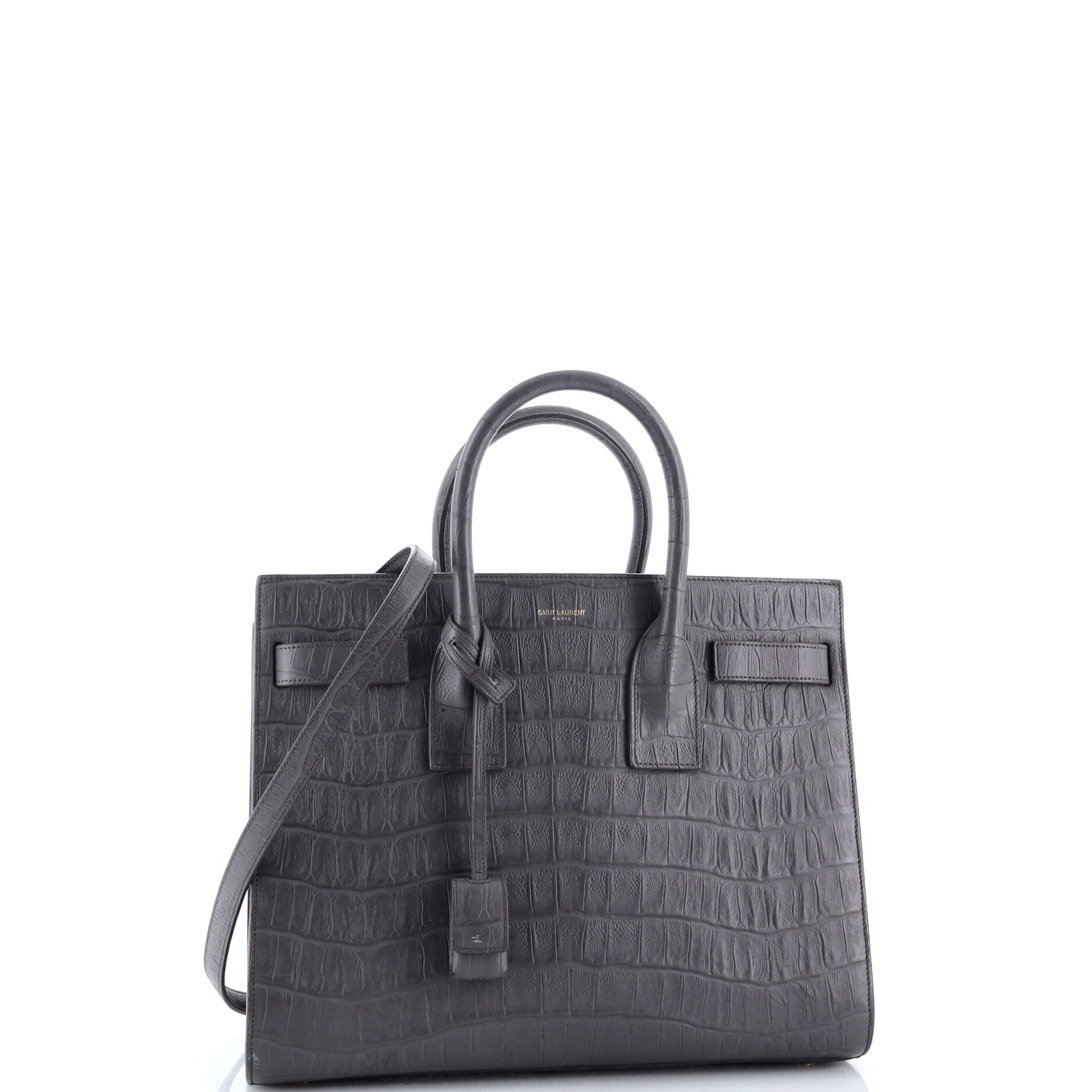 Sac de Jour Bag Crocodile Embossed Leather Medium