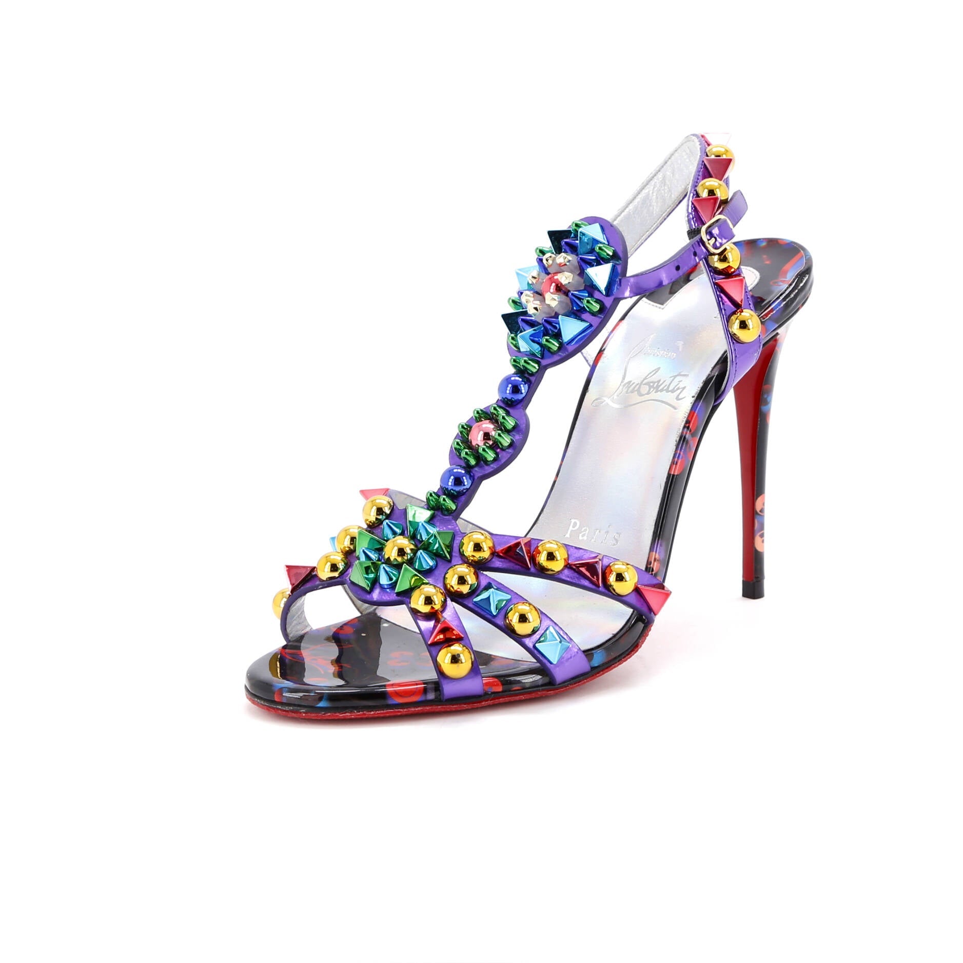 Women's Goldora Heeled Sandals Studded Patent 100