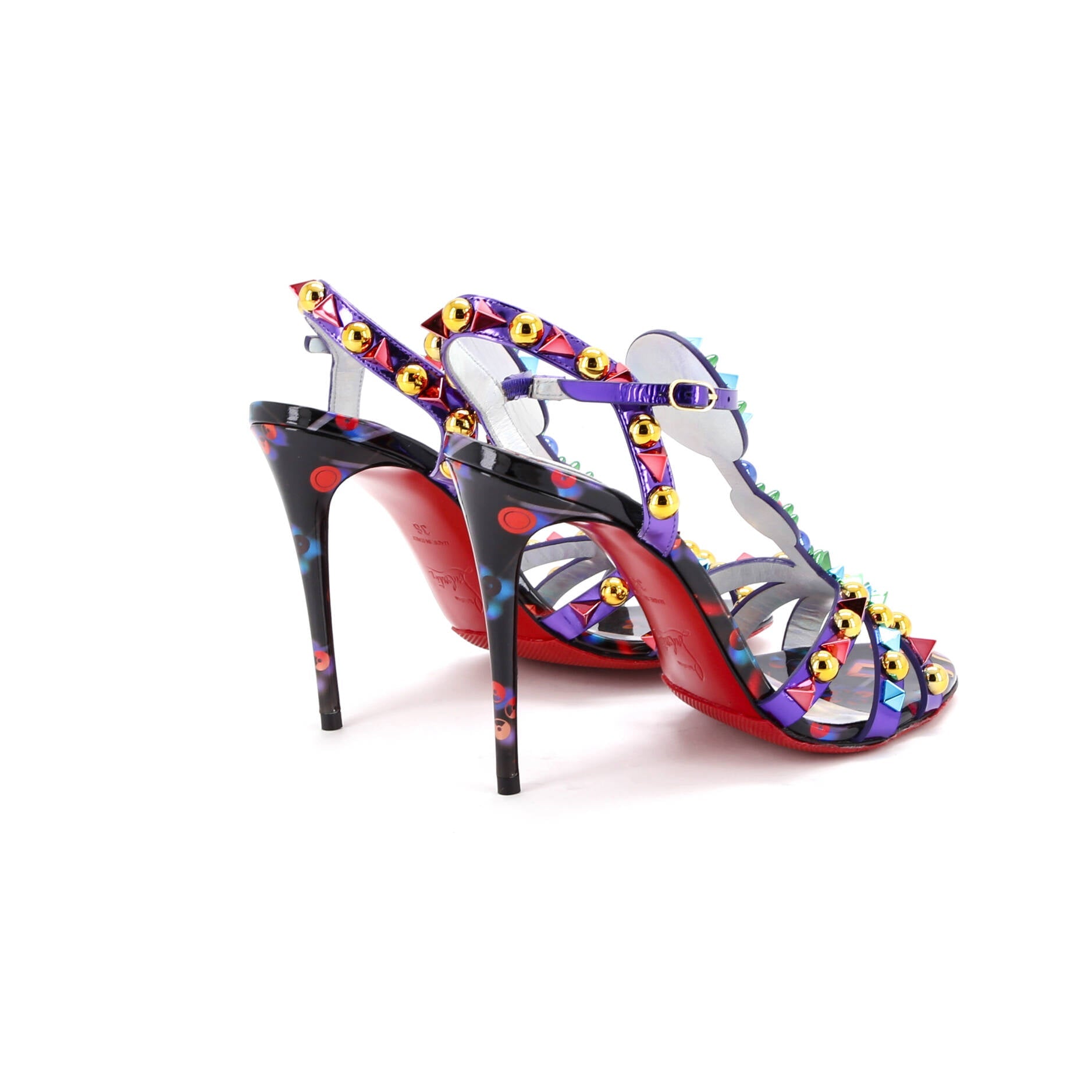 Women's Goldora Heeled Sandals Studded Patent 100