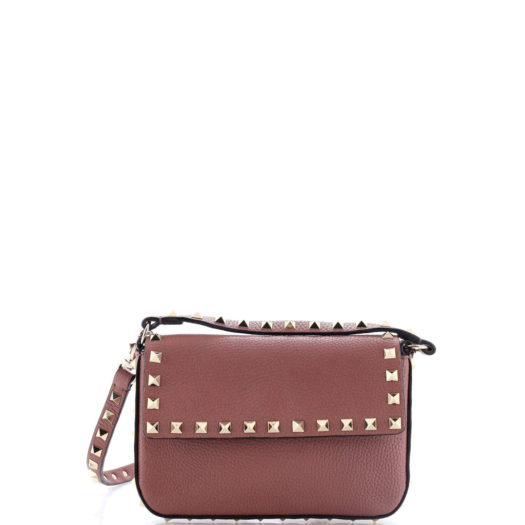 Rockstud Top Handle Crossbody Pouch Leather Mini