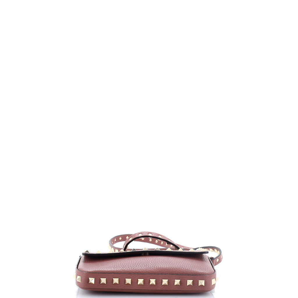 Rockstud Top Handle Crossbody Pouch Leather Mini