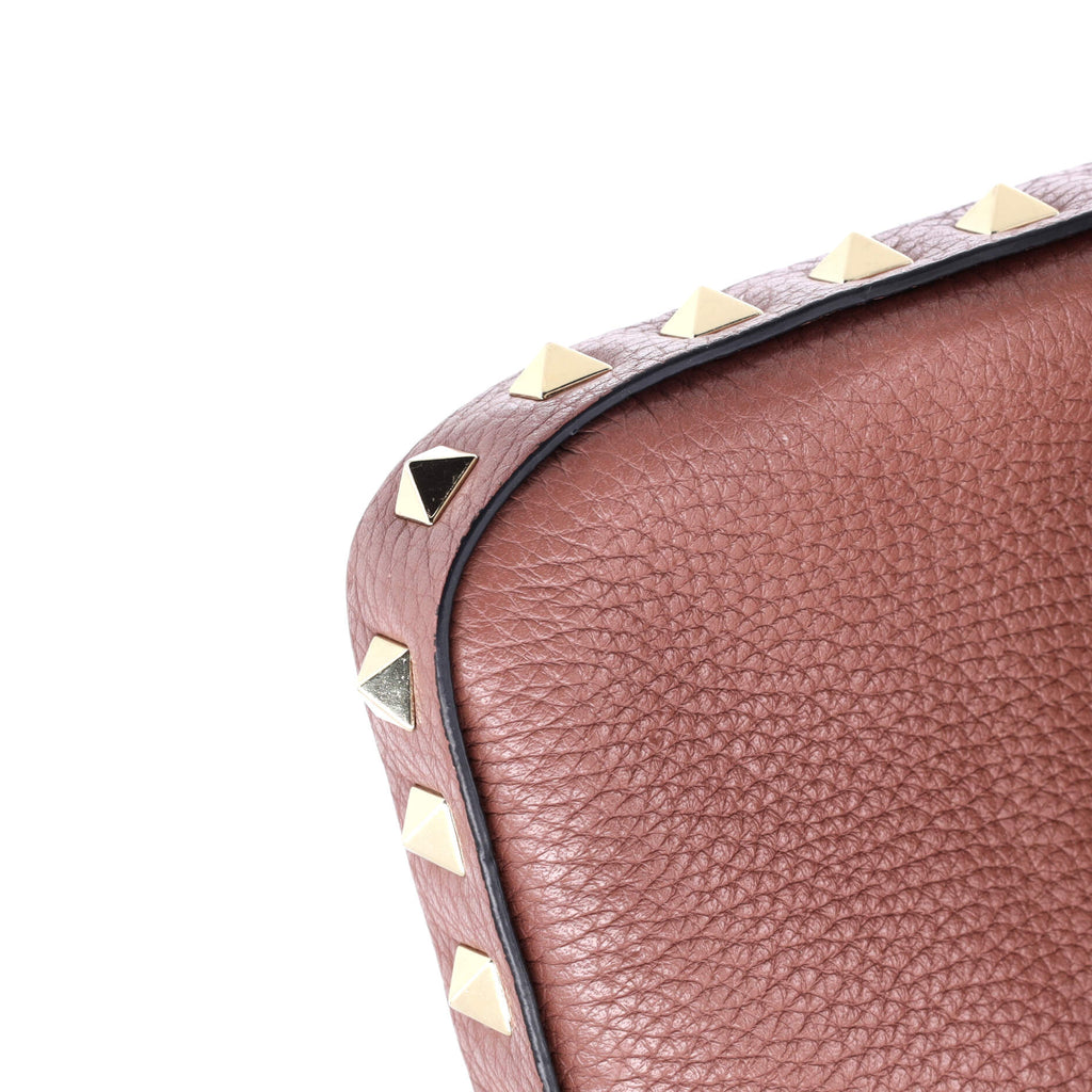Rockstud Top Handle Crossbody Pouch Leather Mini