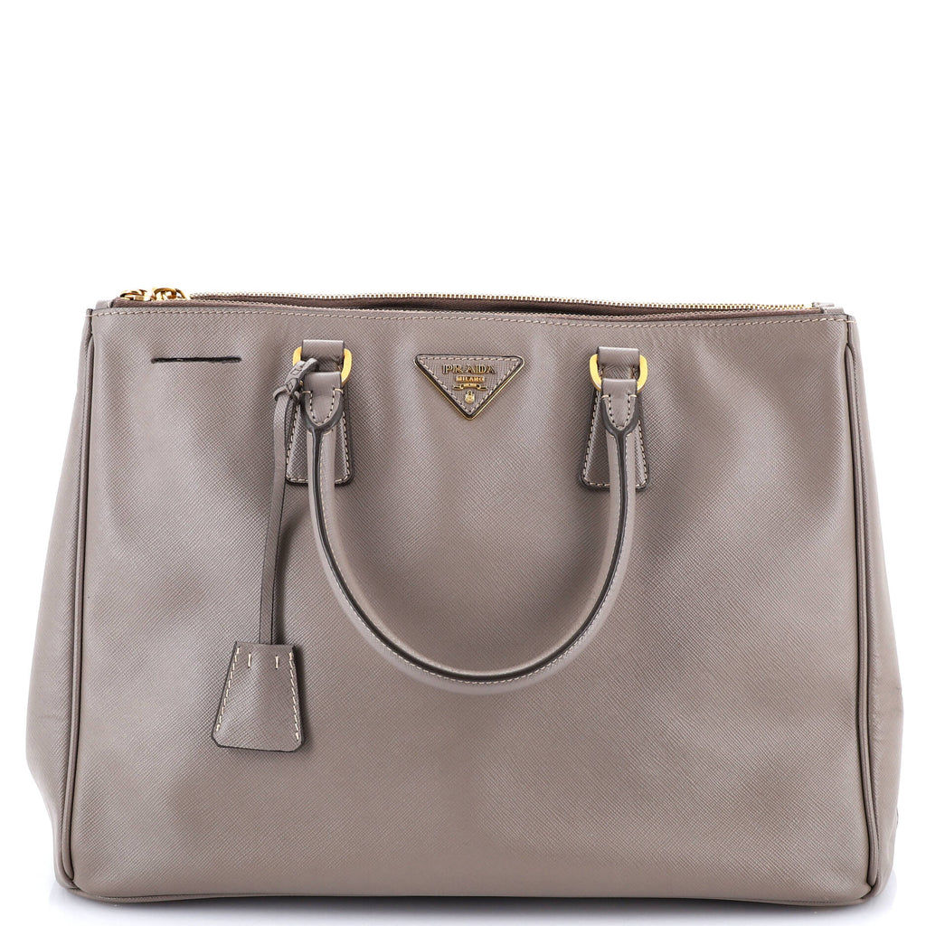 Double Zip Lux Tote Saffiano Leather Large
