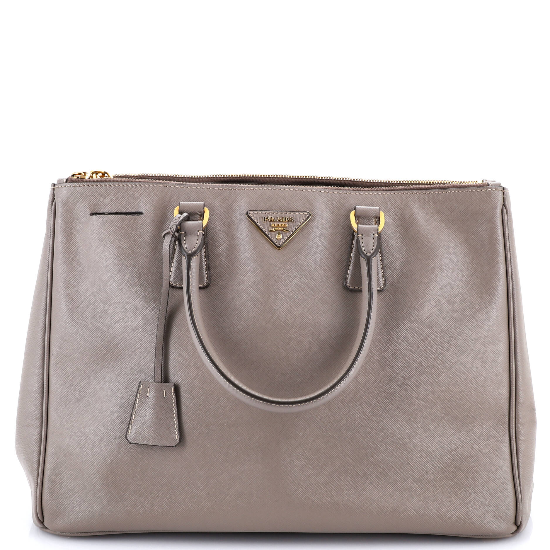 Double Zip Lux Tote Saffiano Leather Large