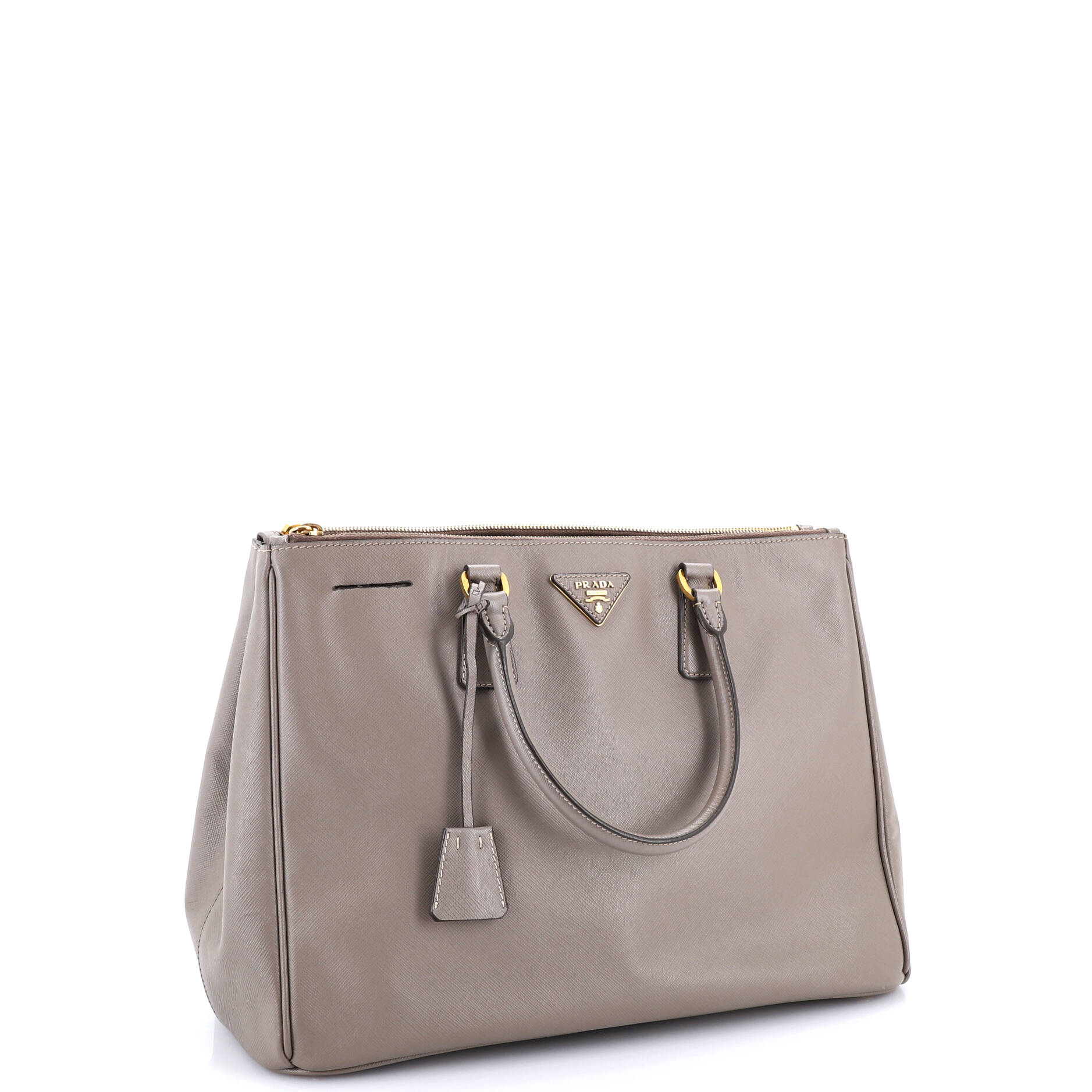 Double Zip Lux Tote Saffiano Leather Large