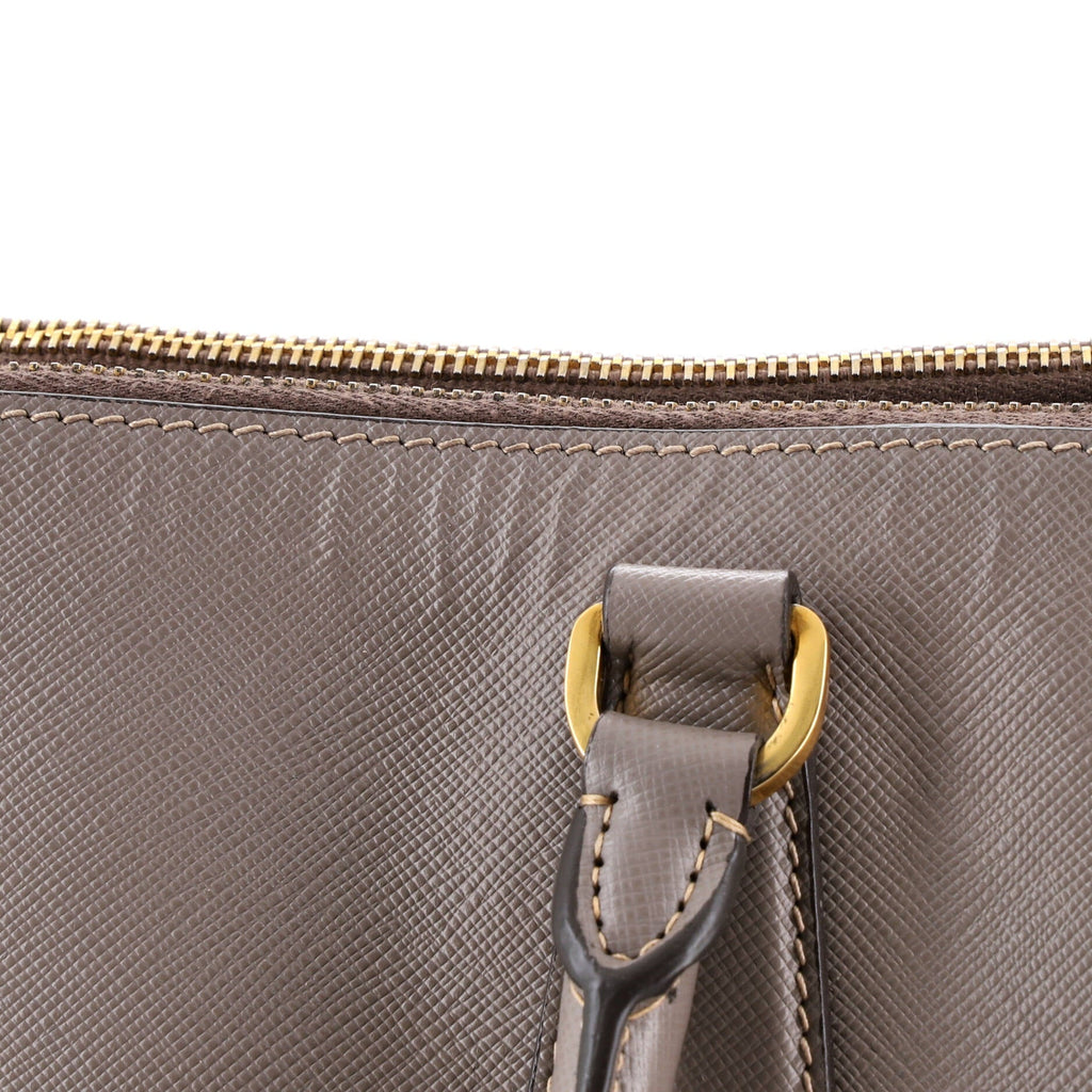Double Zip Lux Tote Saffiano Leather Large