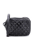Rockstud Double Zip Camera Bag Quilted Crackled Leather