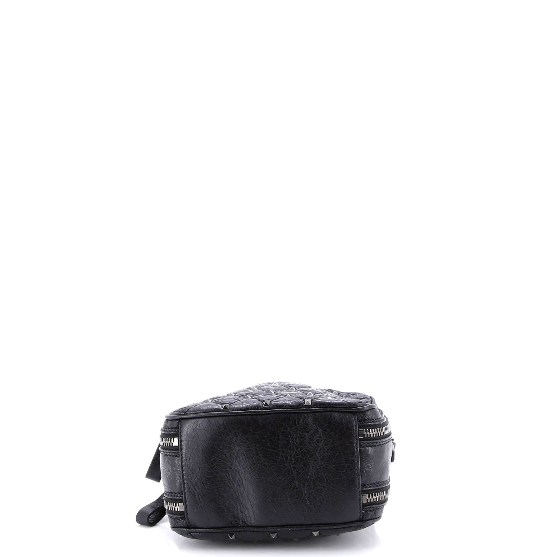 Rockstud Double Zip Camera Bag Quilted Crackled Leather