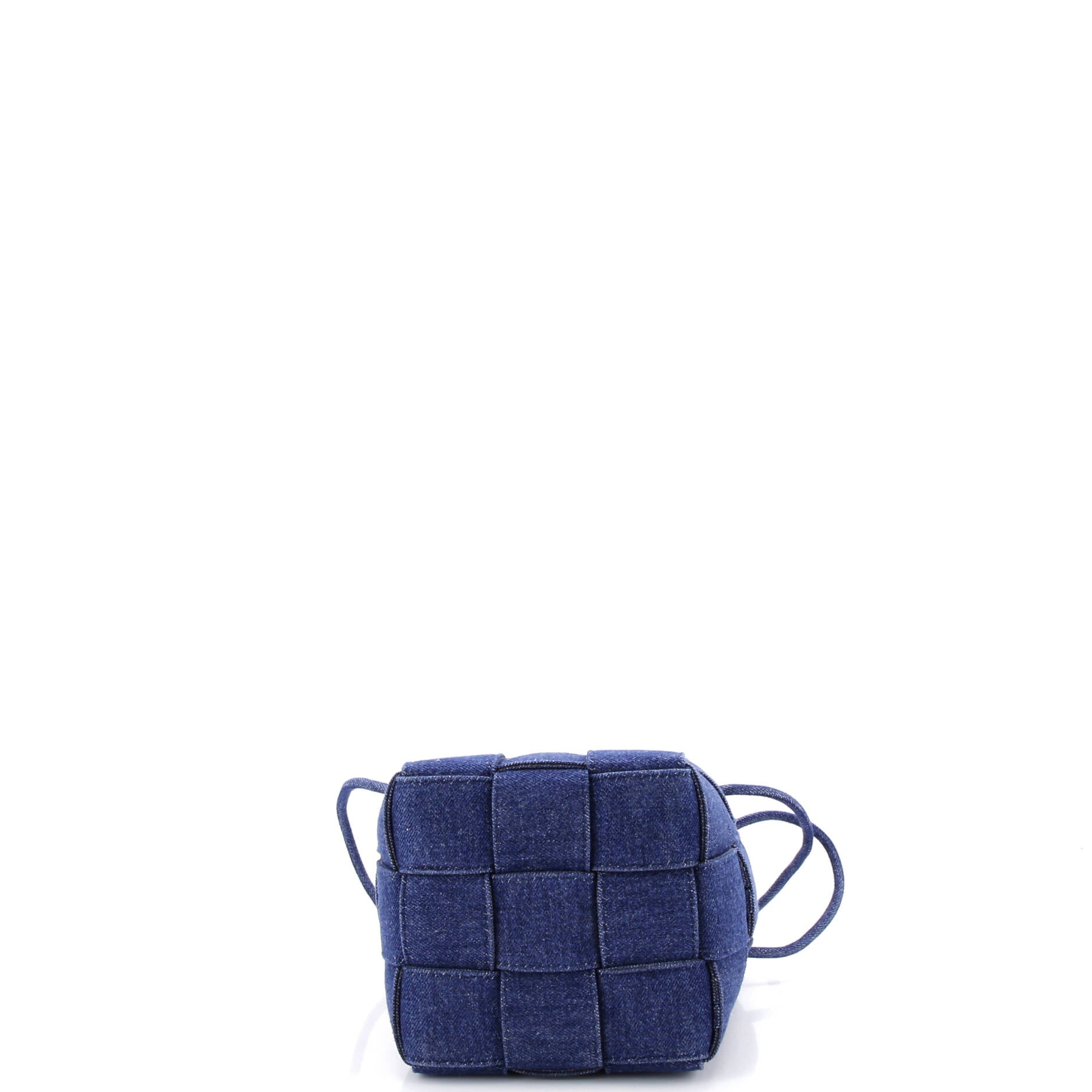 Cassette Bucket Bag Maxi Intrecciato Denim Small