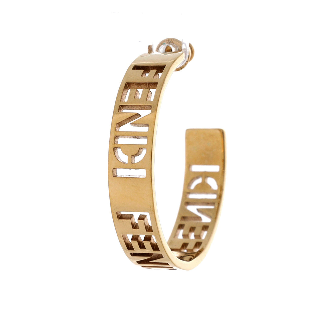 Logo Signature Hoop Earrings Metal