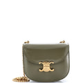 Triomphe Besace Clea Chain Flap Bag Leather