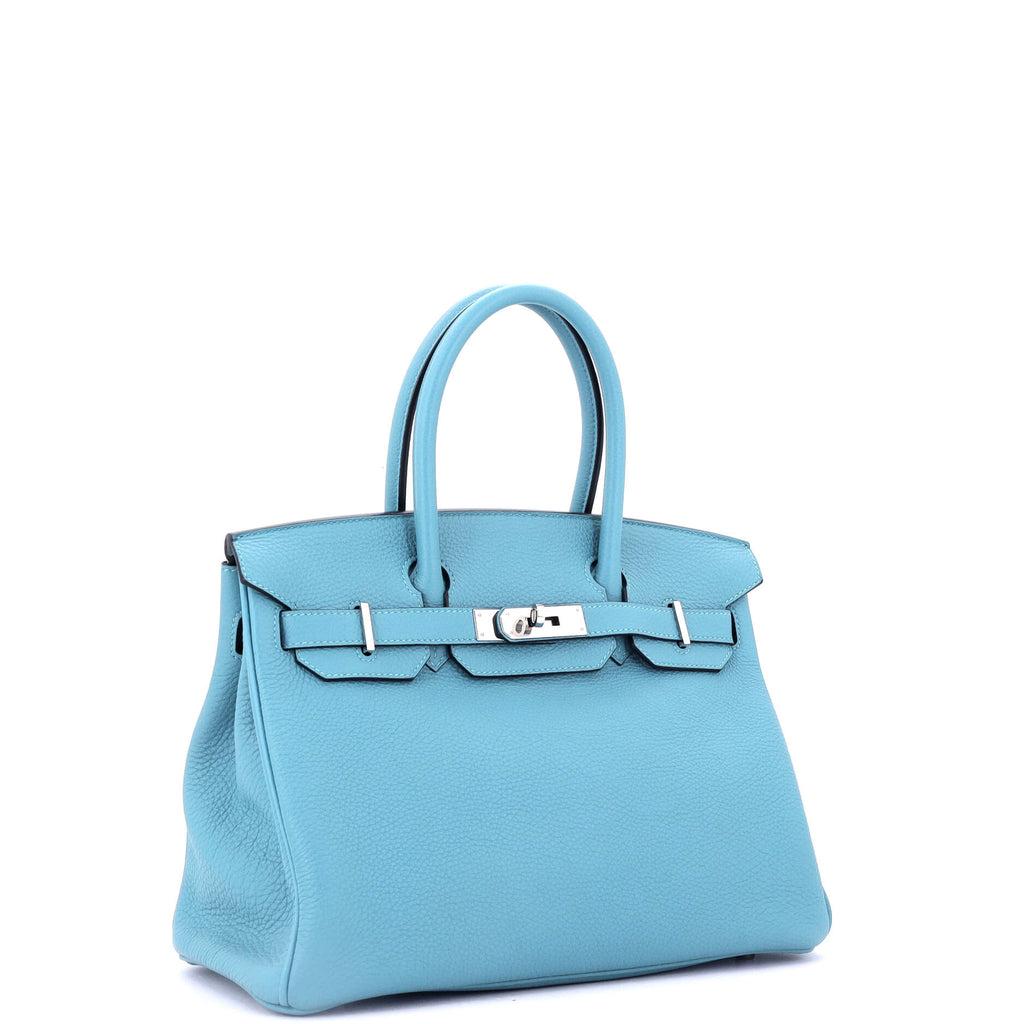 Birkin Handbag Bleu Du Nord Togo with Palladium Hardware 30