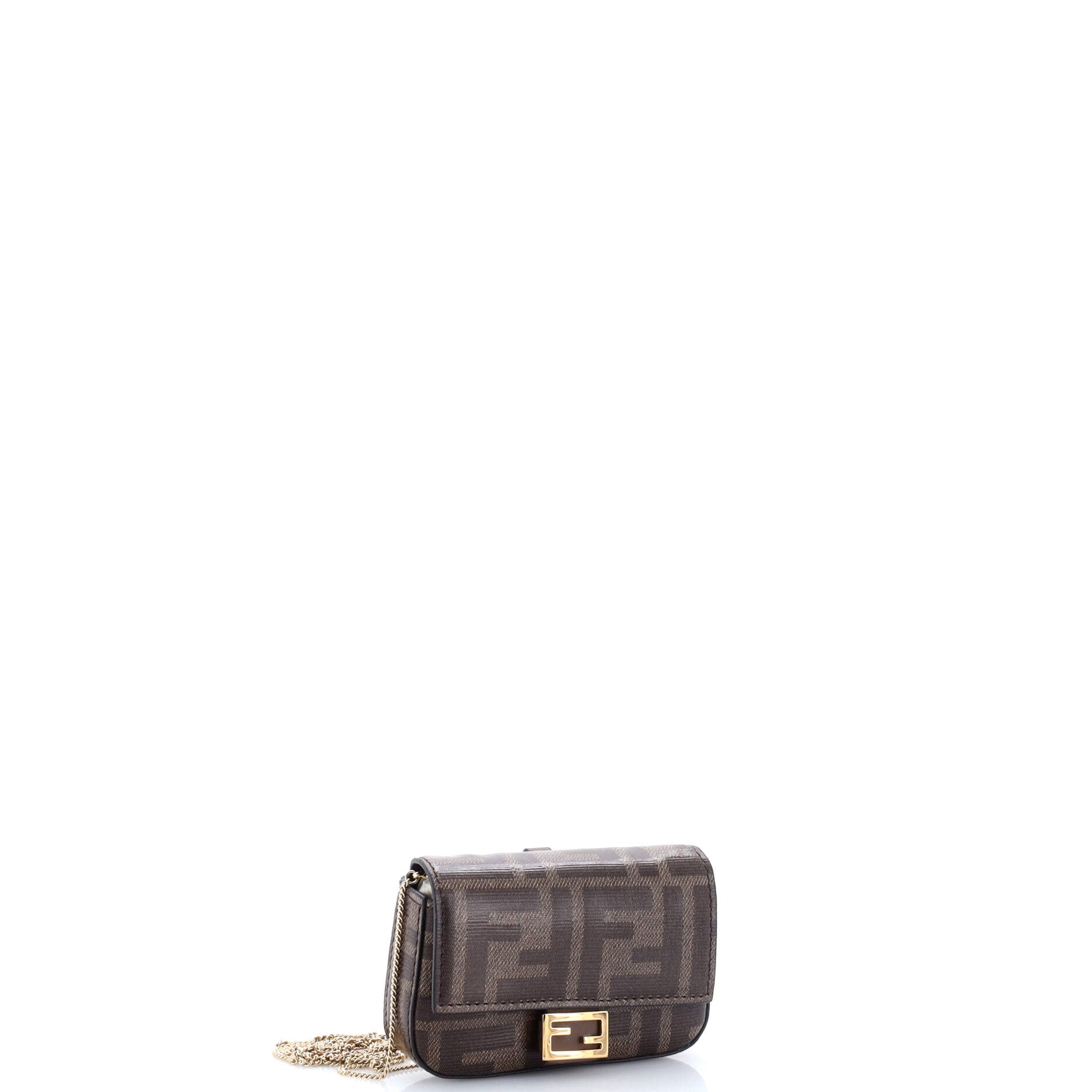 Chain Baguette Charm Bag Zucca Canvas Nano