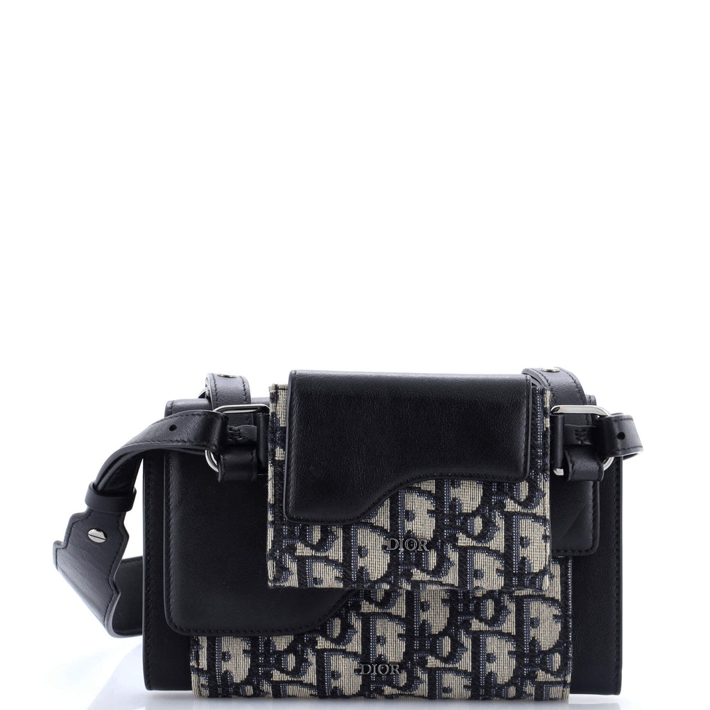 Elite Shoulder Pouch Oblique Canvas and Calfskin