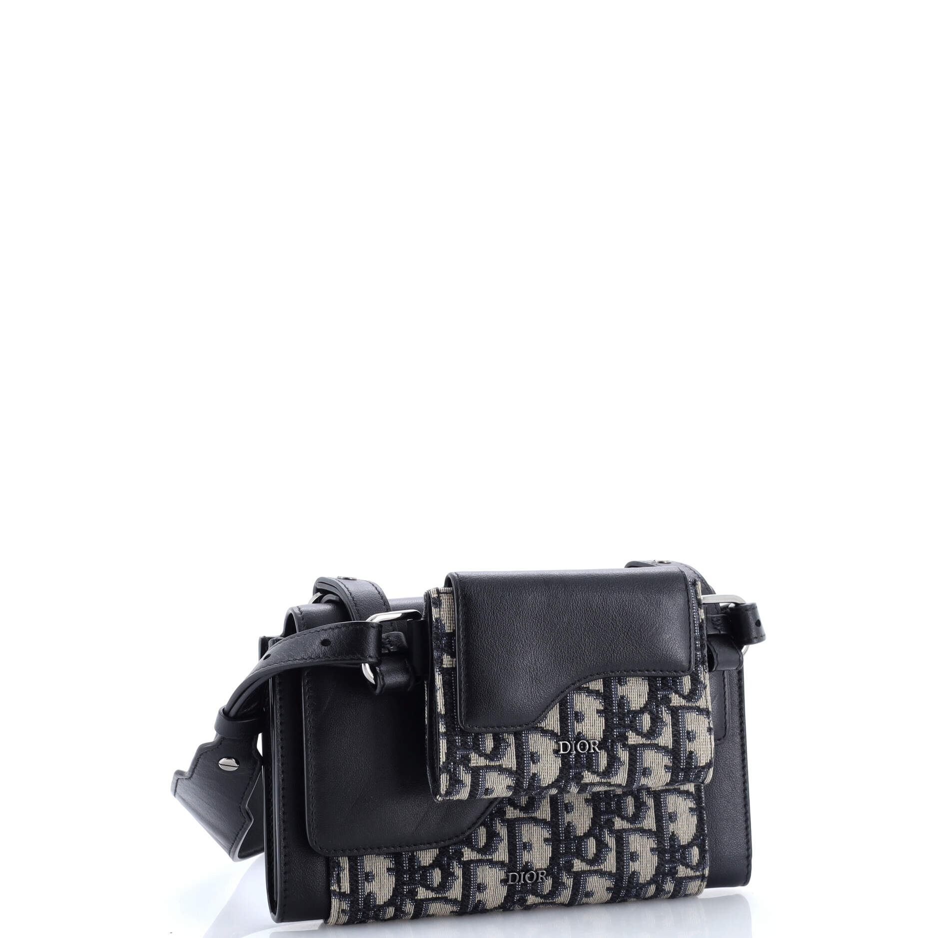 Elite Shoulder Pouch Oblique Canvas and Calfskin