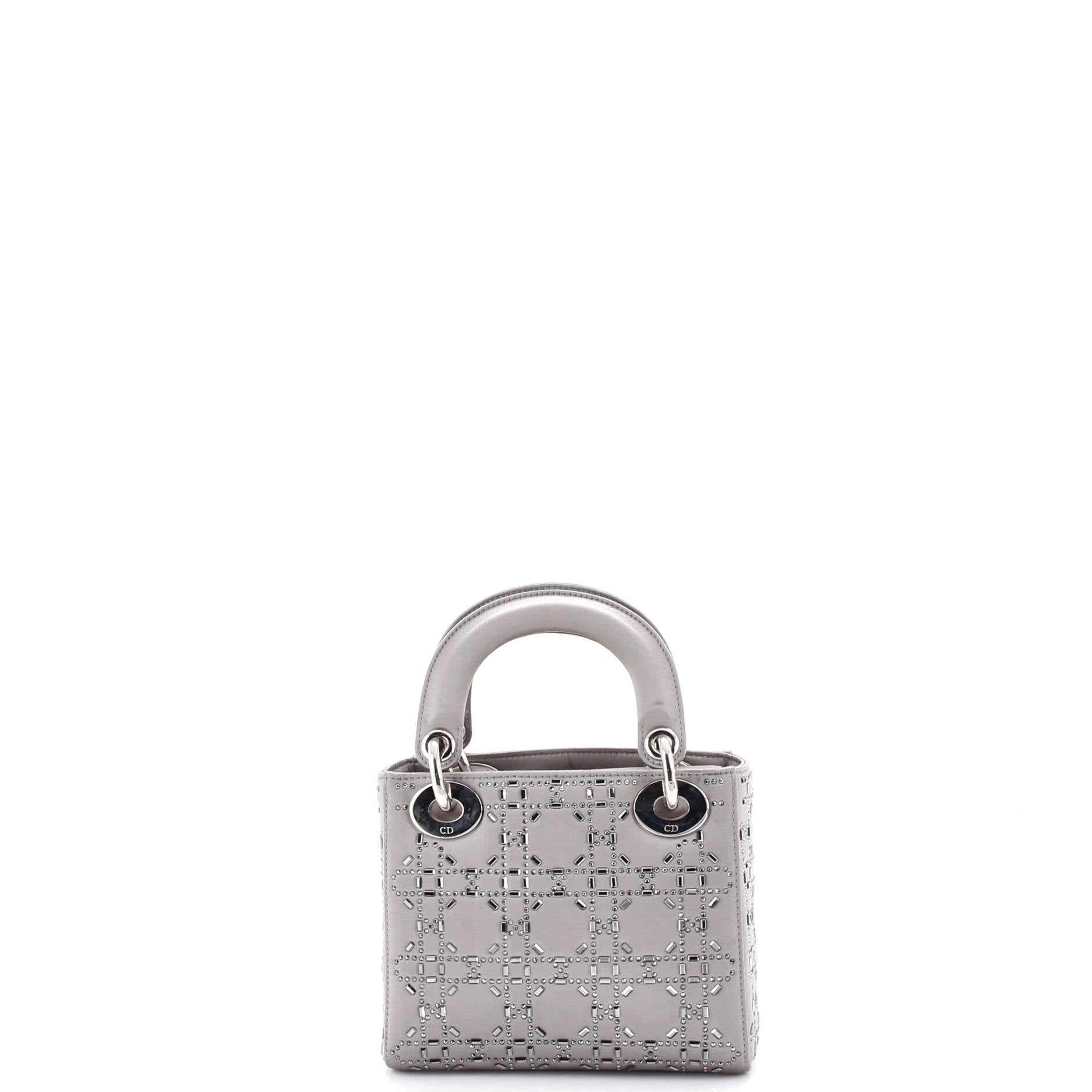 Lady Dior Bag Crystal Embellished Cannage Quilt Satin Mini