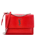 Sunset Crossbody Bag Crocodile Embossed Leather Medium