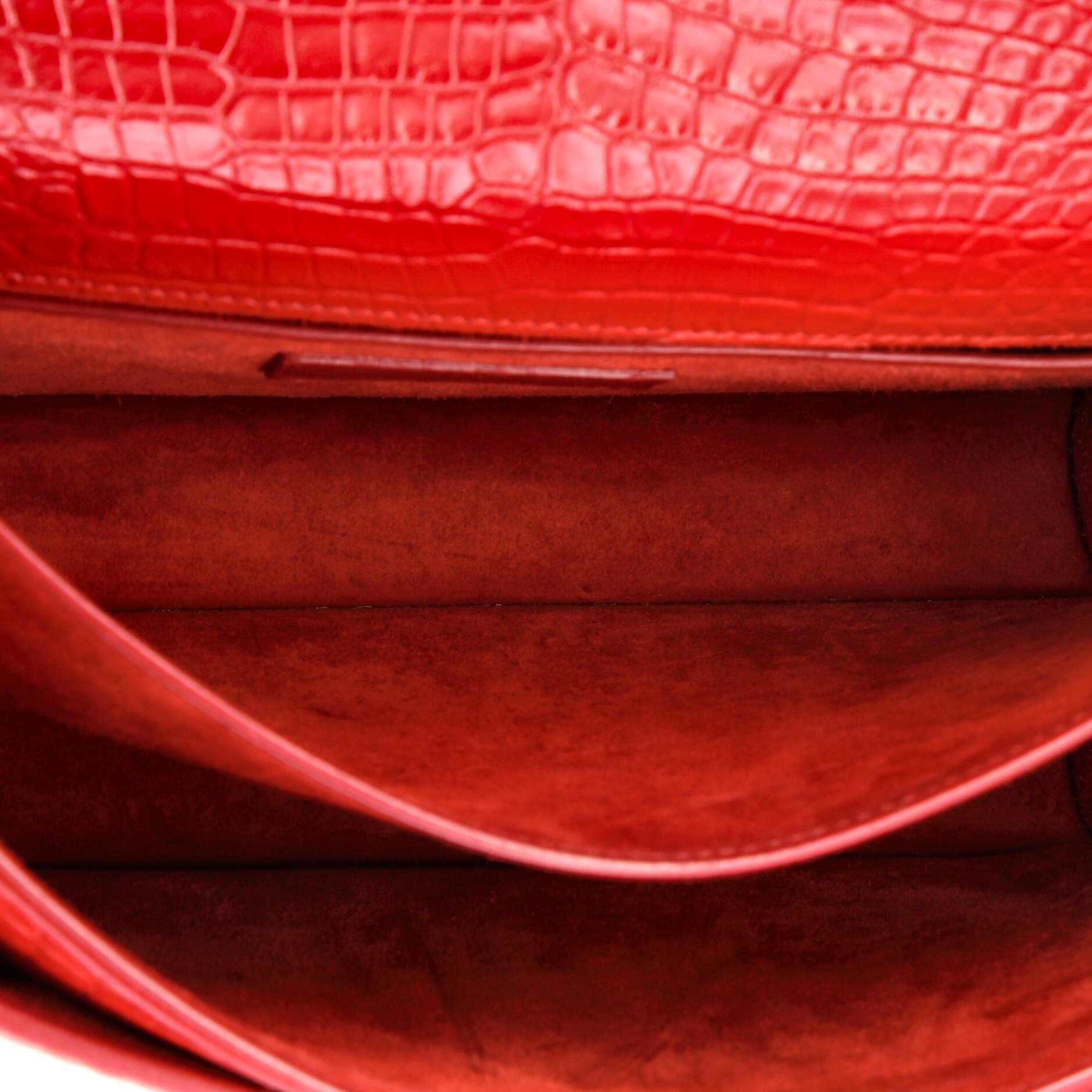 Sunset Crossbody Bag Crocodile Embossed Leather Medium