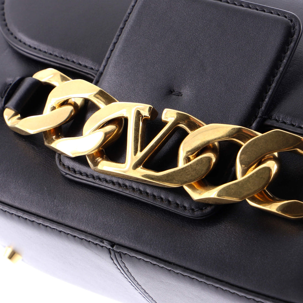 VLogo Chain Flap Shoulder Bag Leather Medium