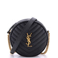 Vinyle Round Camera Bag Matelasse Chevron Leather