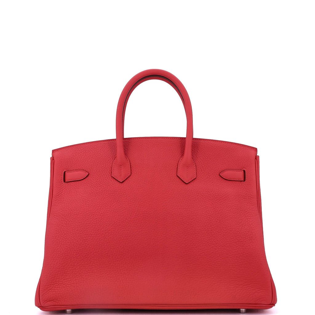 Birkin Handbag Rouge Casaque Clemence with Palladium Hardware 35