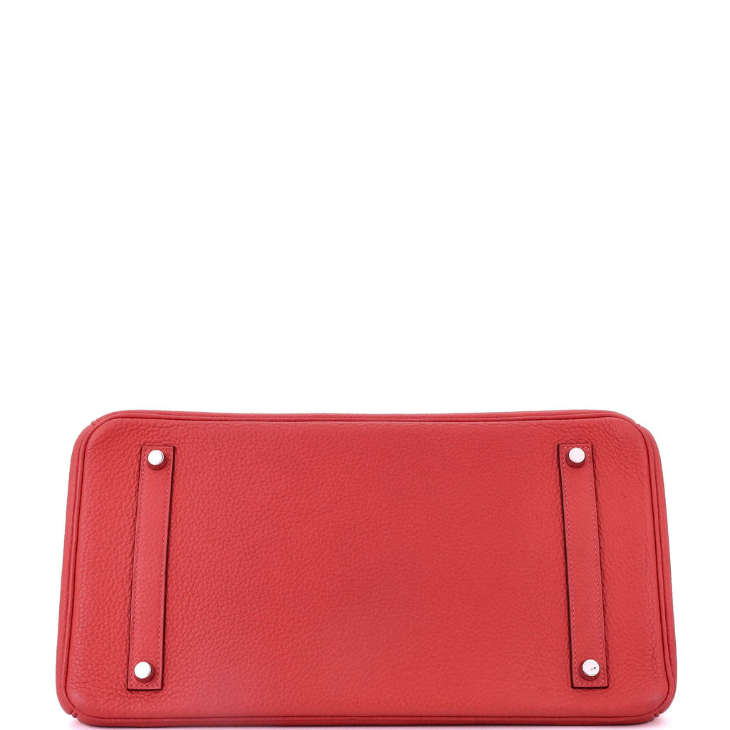 Birkin Handbag Rouge Casaque Clemence with Palladium Hardware 35