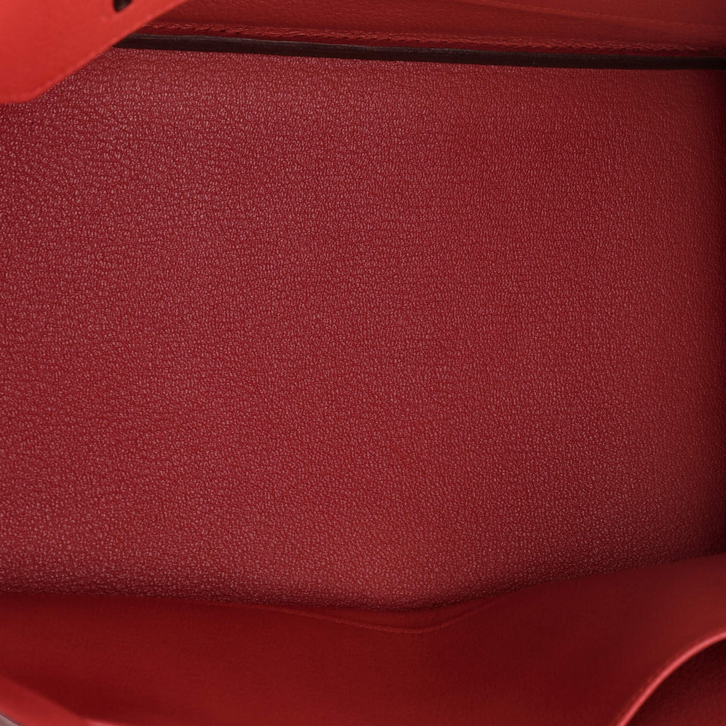Birkin Handbag Rouge Casaque Clemence with Palladium Hardware 35