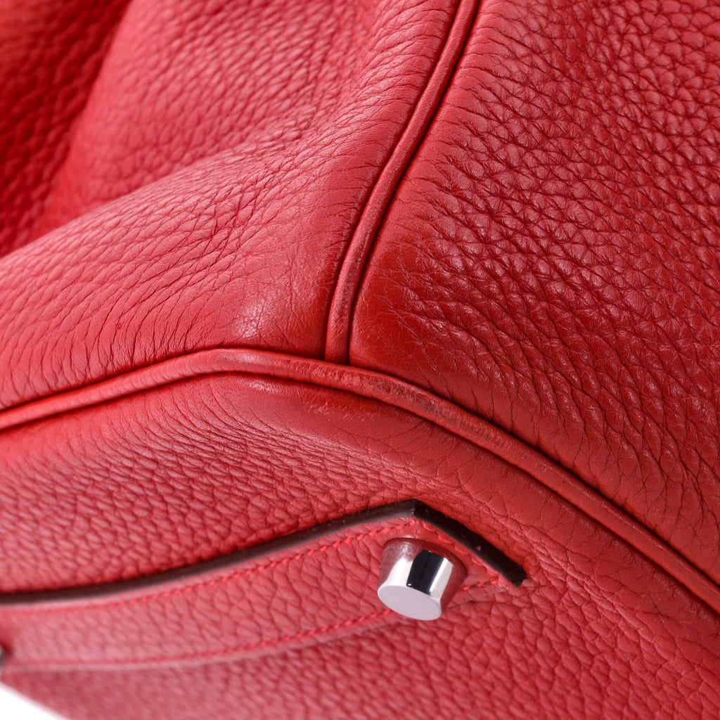 Birkin Handbag Rouge Casaque Clemence with Palladium Hardware 35
