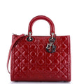 Lady Dior Bag Cannage Quilt Patent Large