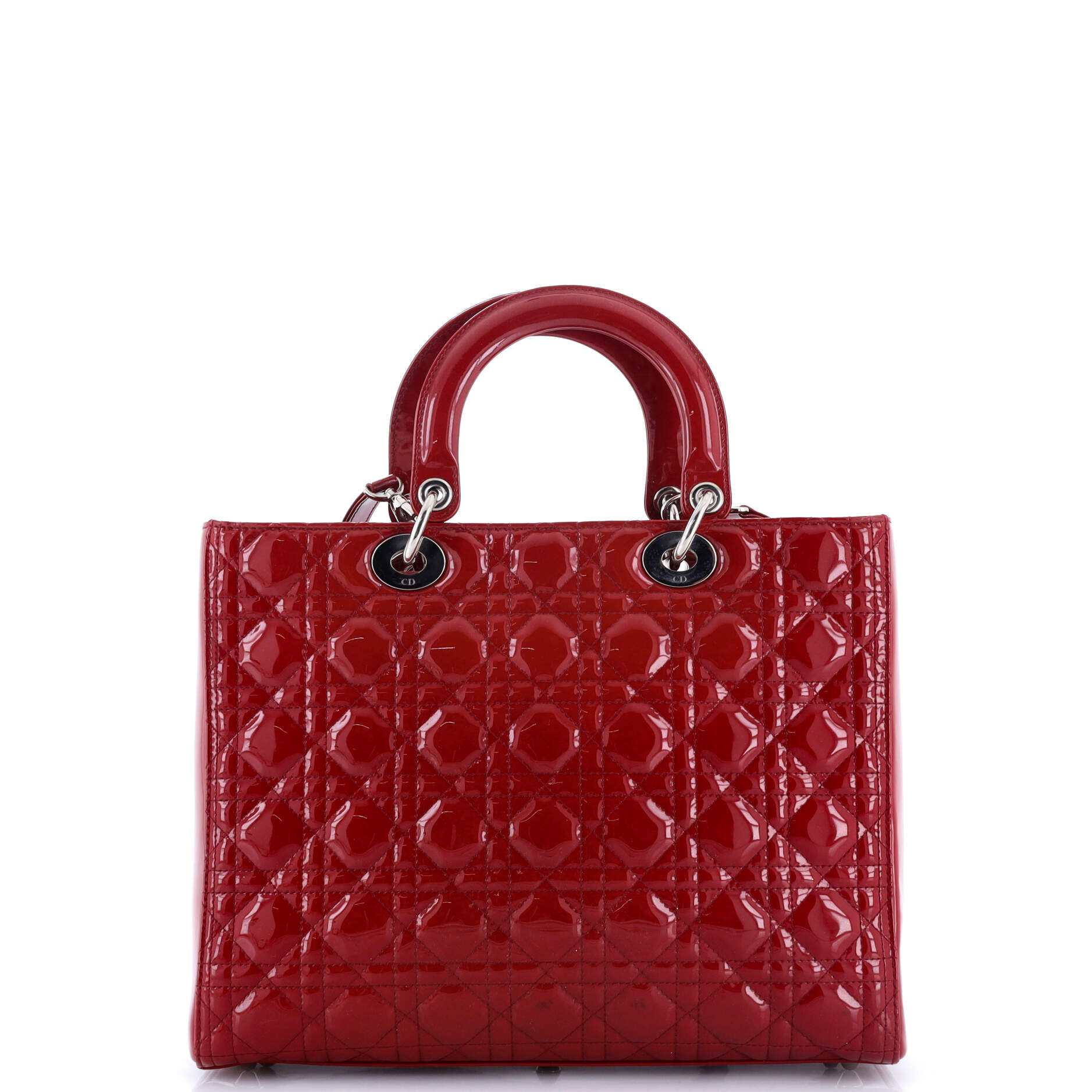 Lady Dior Bag Cannage Quilt Patent Large