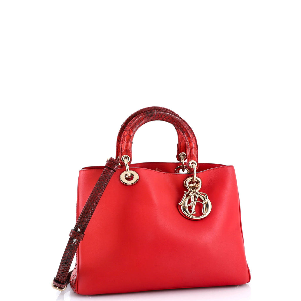 Diorissimo Tote Smooth Calfskin and Python Medium