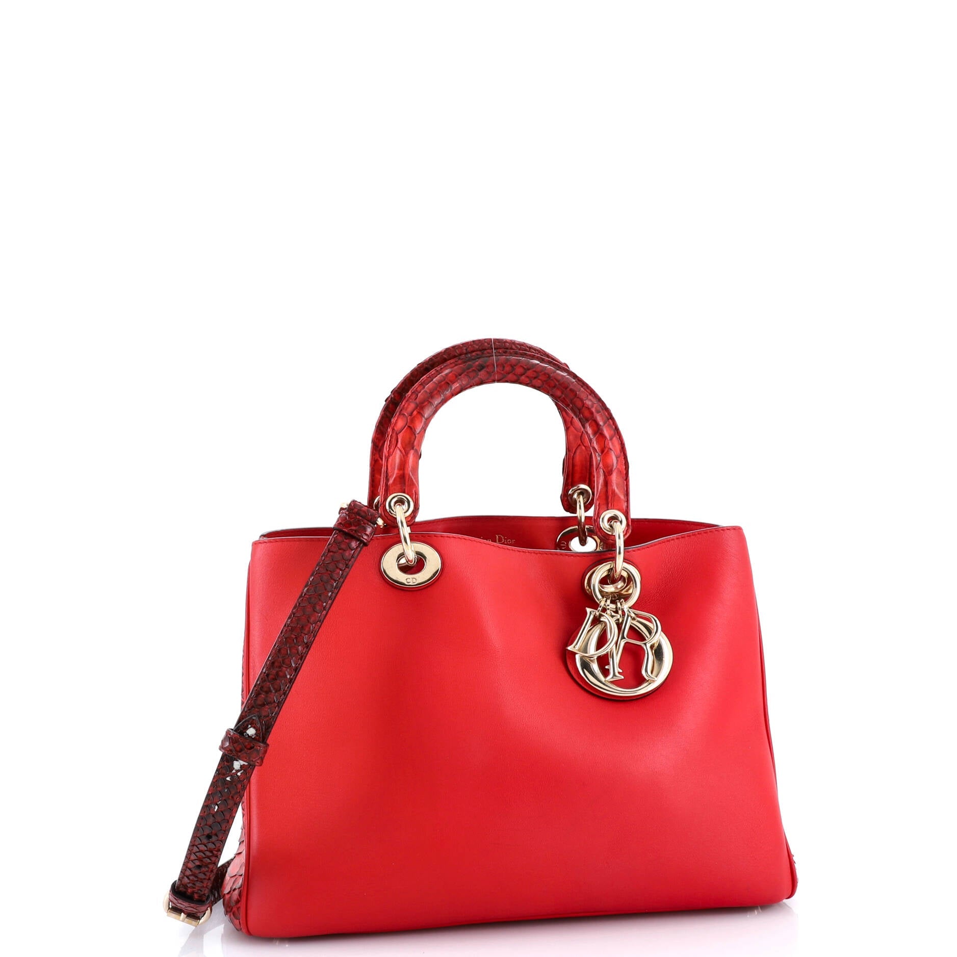 Diorissimo Tote Smooth Calfskin and Python Medium