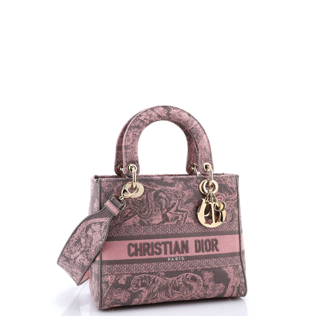 Toile de Jouy Lady D-Lite Bag Embroidered Canvas