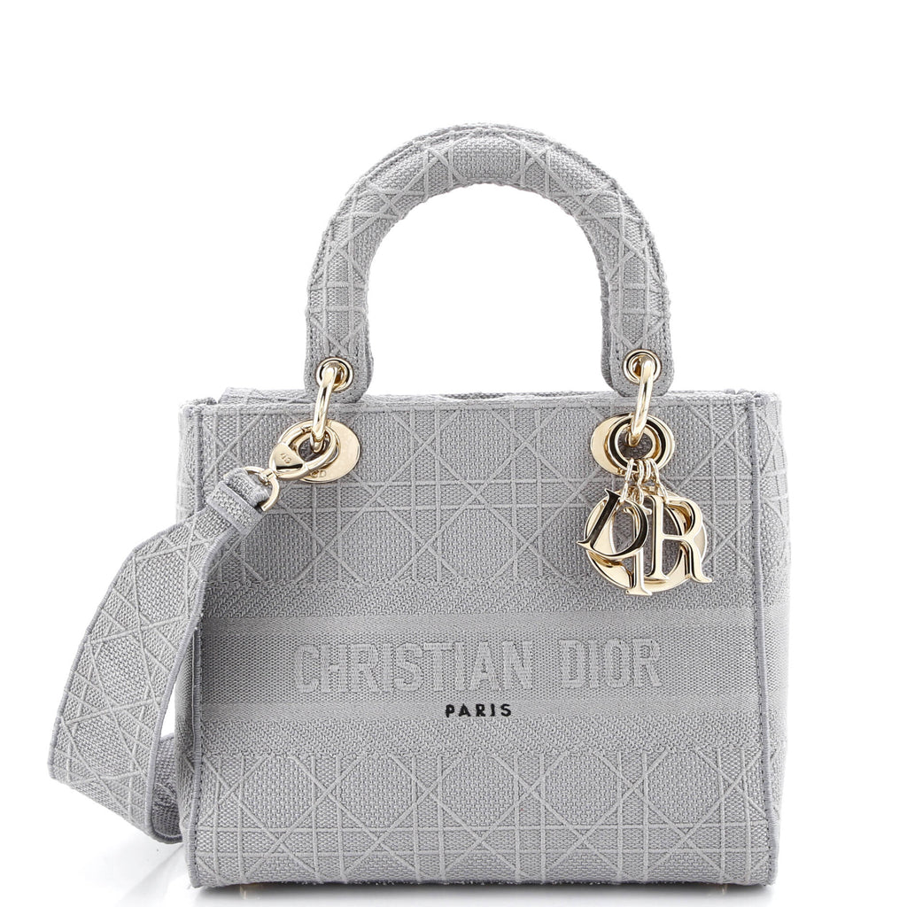 Lady D-Lite Bag Cannage Embroidered Canvas Medium