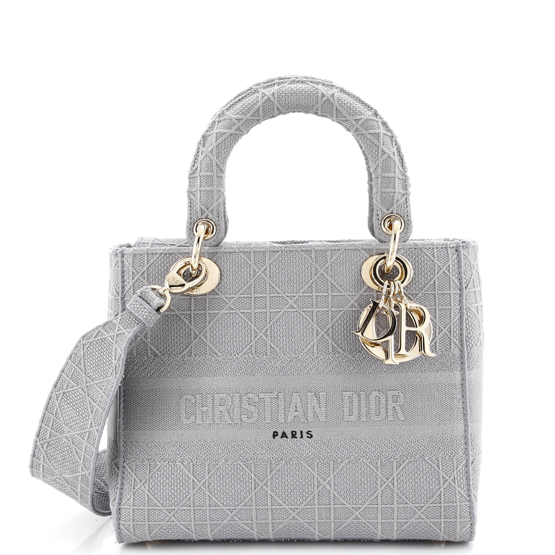 Lady D-Lite Bag Cannage Embroidered Canvas Medium