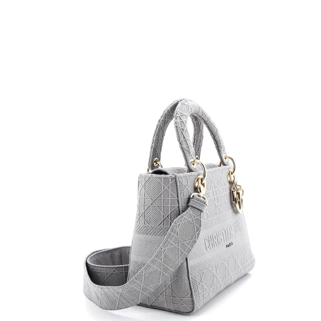 Lady D-Lite Bag Cannage Embroidered Canvas Medium