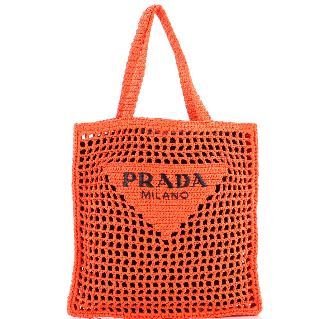 Triangle Logo Open Tote Raffia