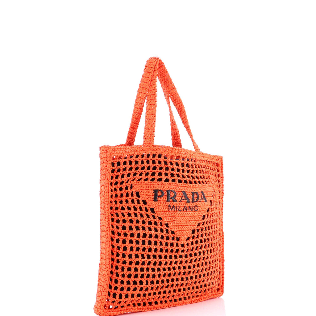 Triangle Logo Open Tote Raffia