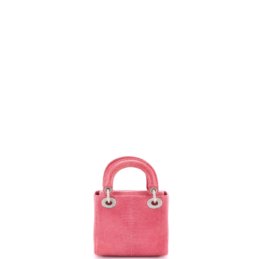 Lady Dior Bag Lizard with Crystal Charms Mini
