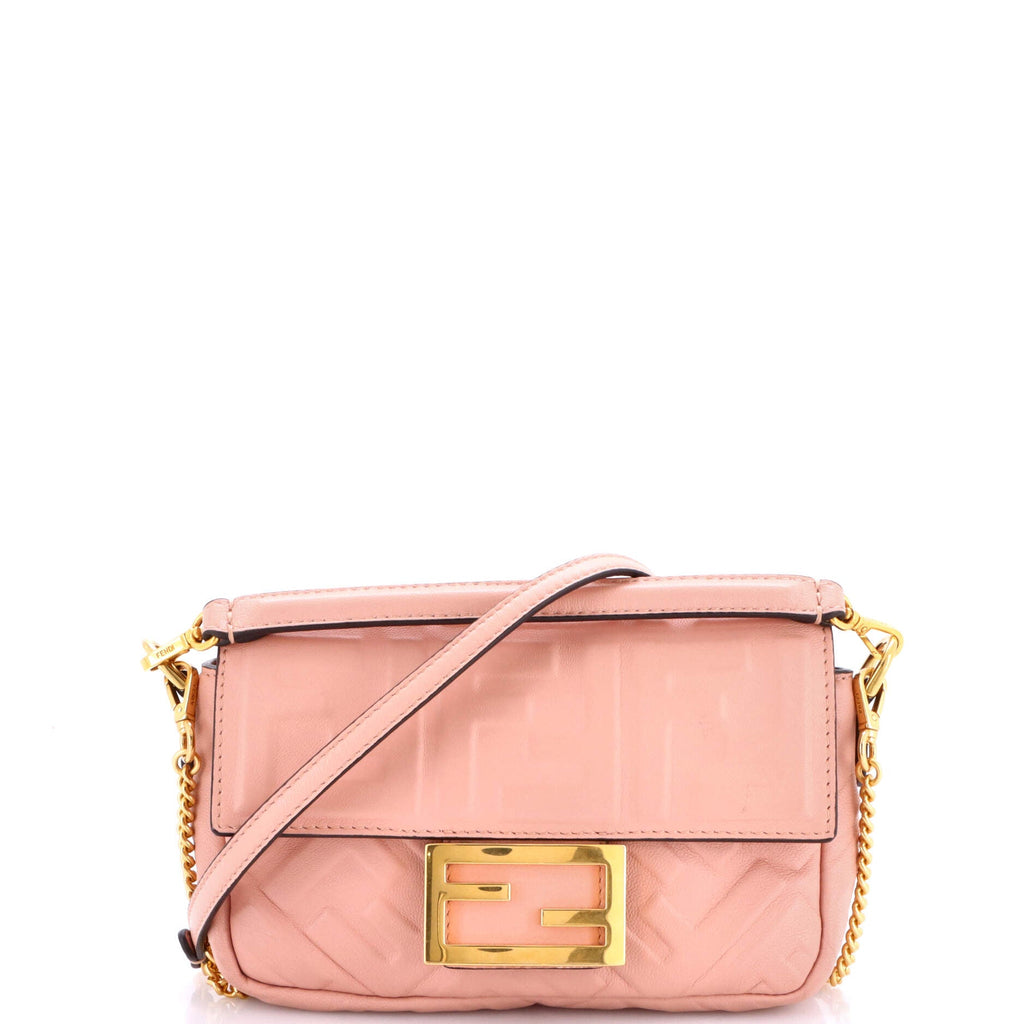 Baguette NM Bag Zucca Embossed Leather Mini