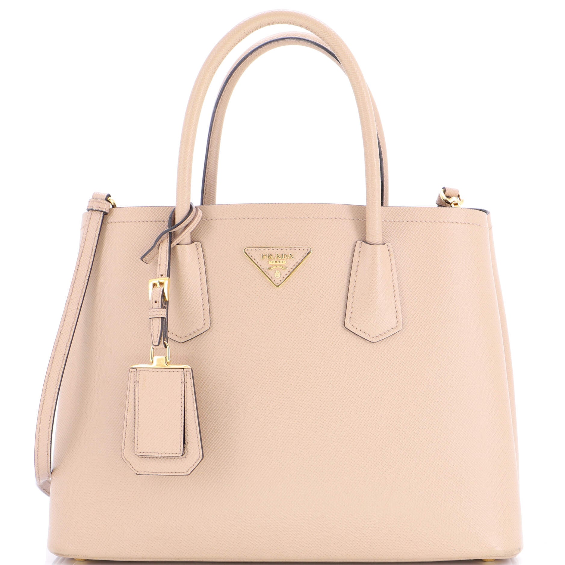 Cuir Double Tote Saffiano Leather Medium