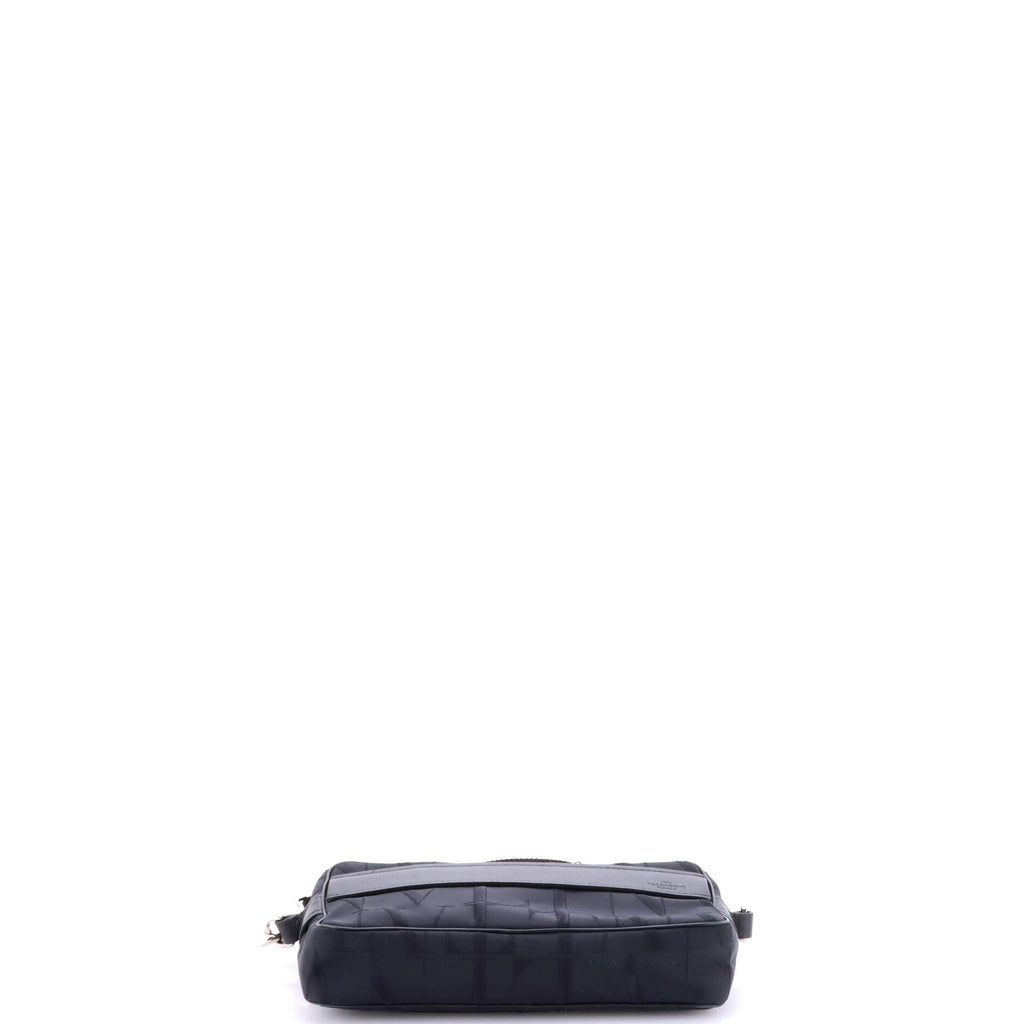 VLTN Shell Camera Bag Jacquard With Leather Small
