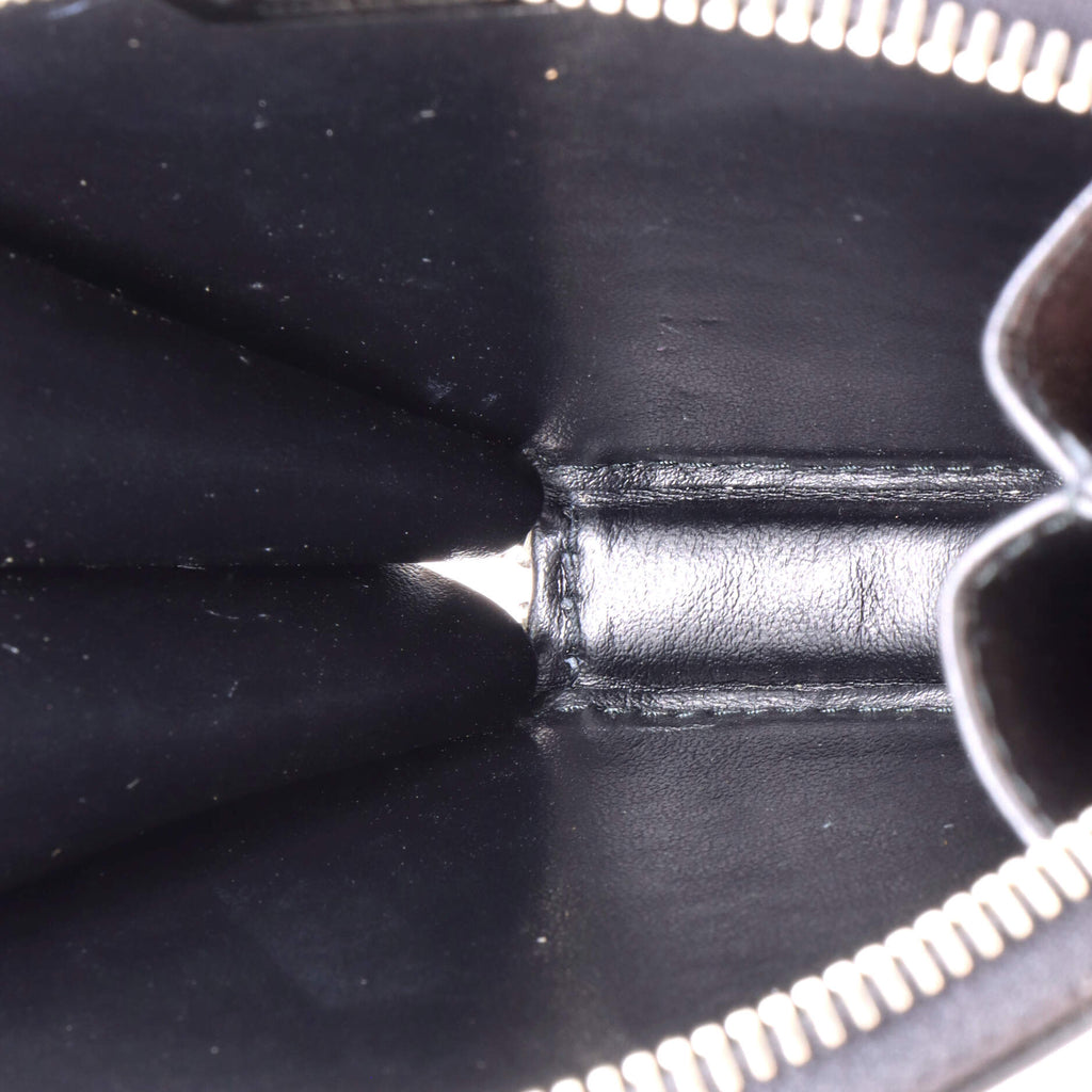 Round Pouch Bag with Chain Brushed Leather Mini