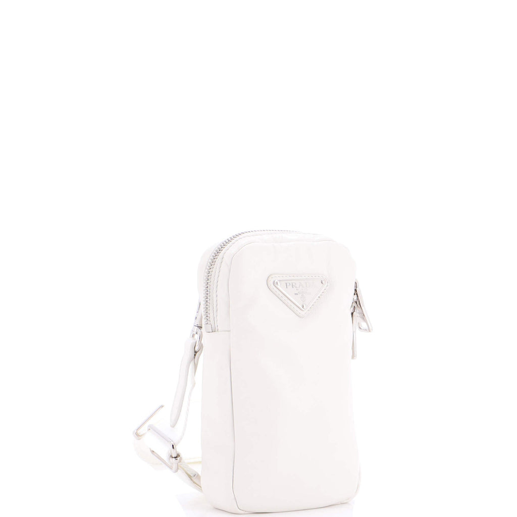 Padded Phone Holder Crossbody Bag Nappa Leather