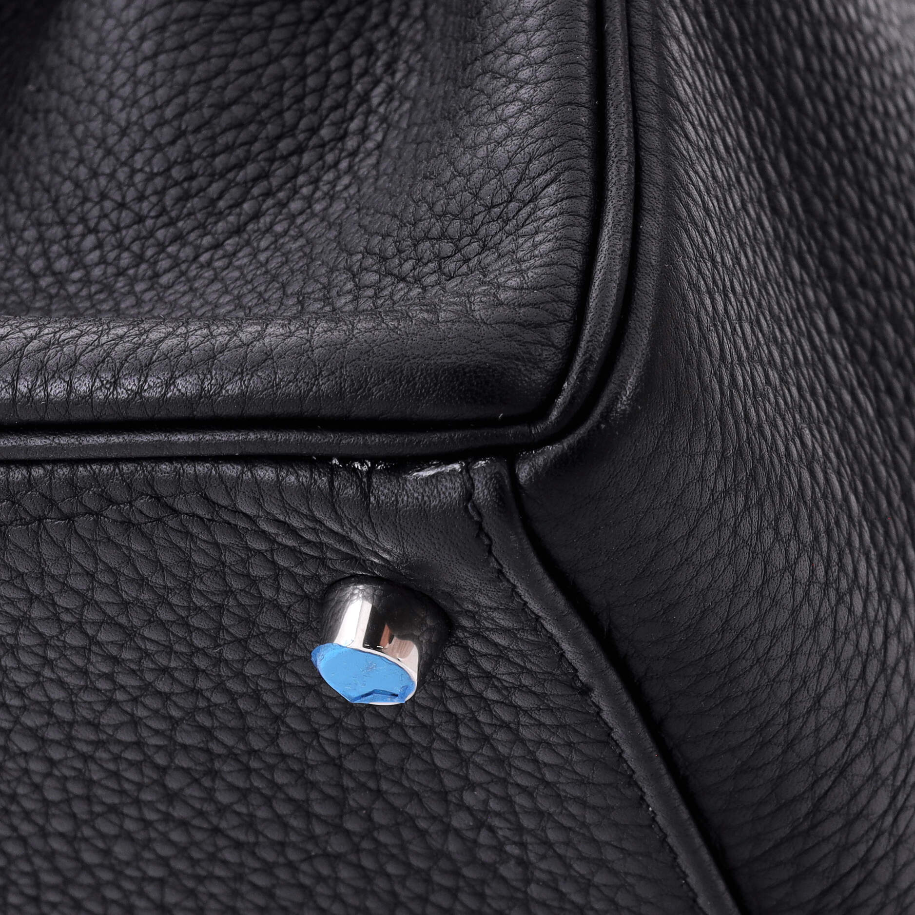 Kelly Handbag Noir Togo with Palladium Hardware 28