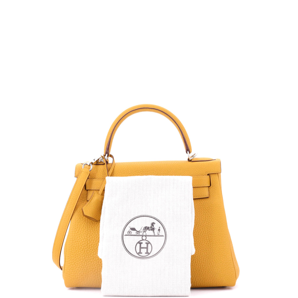 Kelly Handbag Jaune Ambre Togo with Palladium Hardware 28