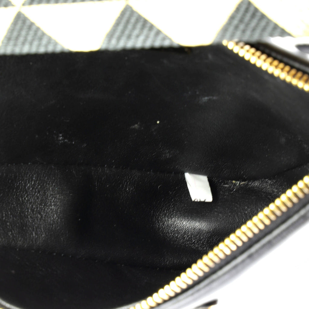 Double Symbole Triangle Bag Leather and Jacquard Mini