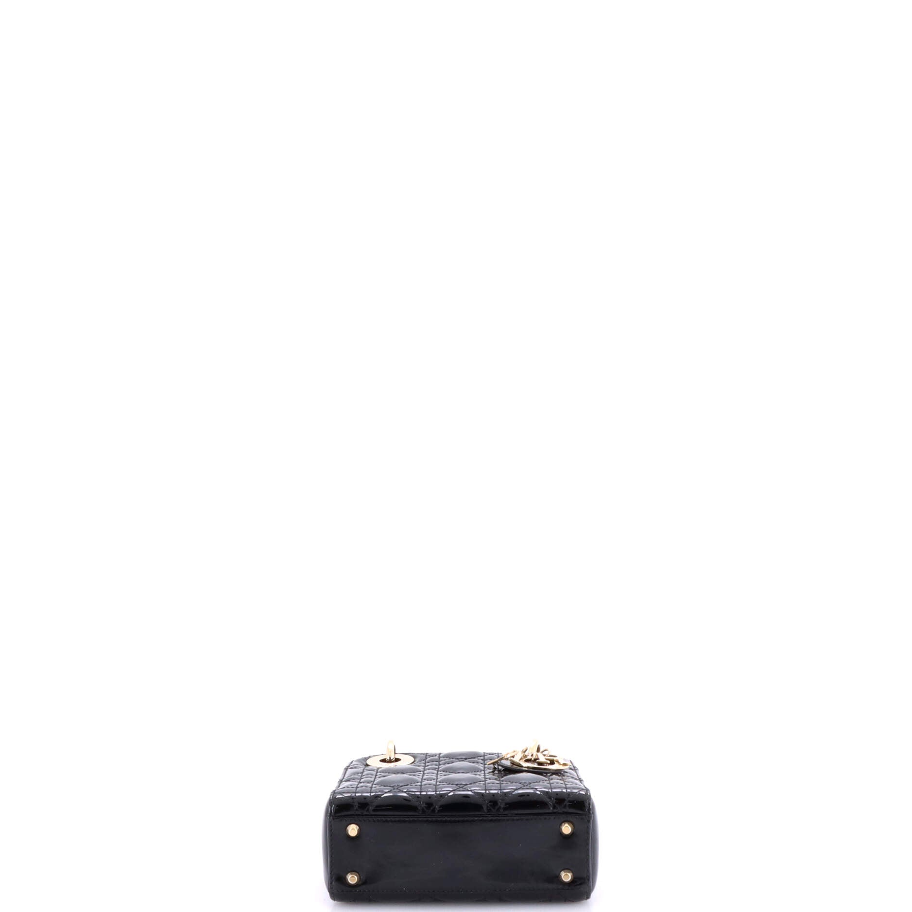 Lady Dior Chain Bag Cannage Quilt Patent Mini