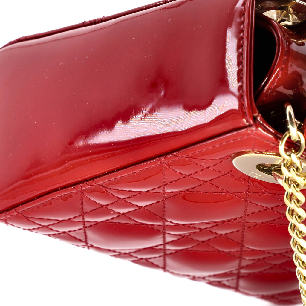 Lady Dior Chain Bag Cannage Quilt Patent Mini