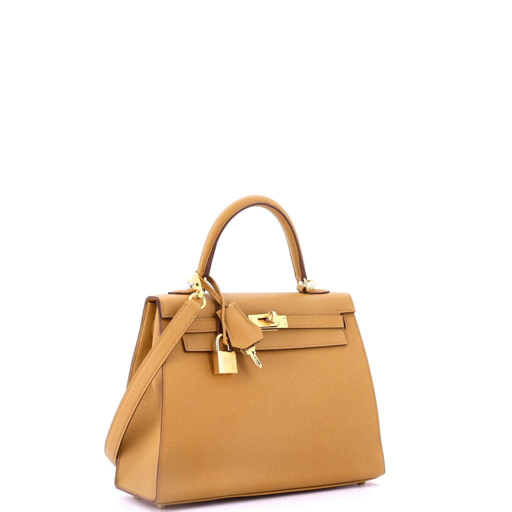 Kelly Handbag Sesame Epsom with Gold Hardware 25